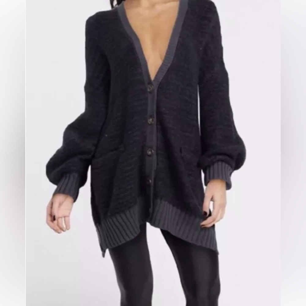 Free People Snow Drop Cardigan in deep space combo-XL